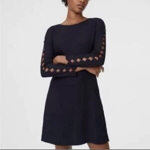 NWT Club Monaco Navy Long Sleeve Dress with Cut-Out Details